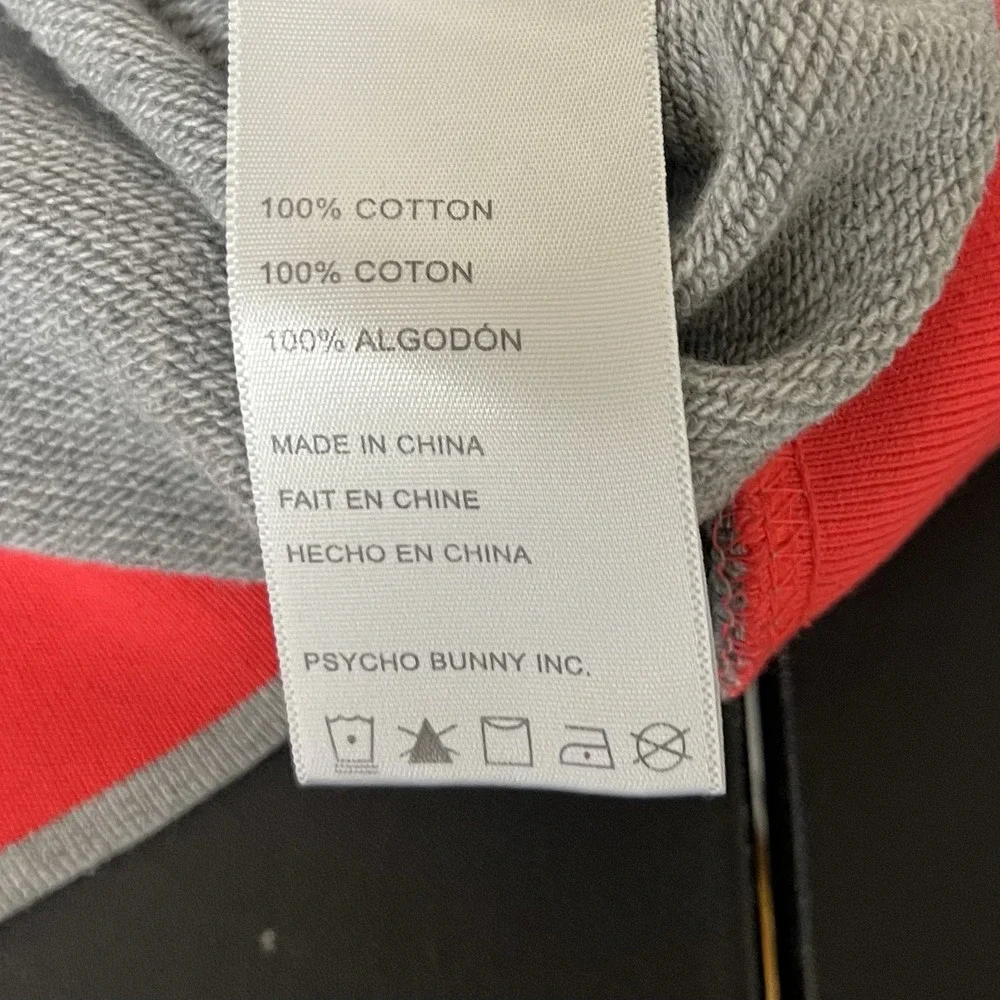 Psycho Bunny‎ Sweatshirt Boys Large Gray Red Sacramental Chenille Crewneck